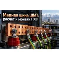 Медная шина ШМТ для главной заземляющей шины (ГЗШ): расчет сечения по ПУЭ РК, перфорация и монтаж в Алматы