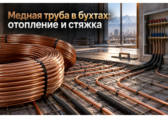 Медная труба в бухтах для лучевой разводки отопления, теплого пола и снеготаяния: выбор диаметра, изоляция и монтаж в стяжку