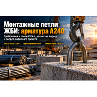 Монтажные петли ЖБИ из гладкой арматуры А240 (А-I): выбор стали, расчет на вырыв и запрет рифленого проката
