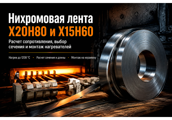 Нихромовая лента Х20Н80 и Х15Н60: расчет сопротивления, подбор толщины и монтаж нагревателей