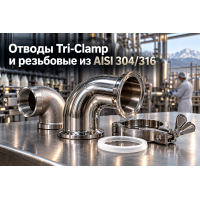Отводы нержавеющие резьбовые и кламповые (Tri-Clamp): выбор стали AISI 304/316, шероховатость Ra и монтаж