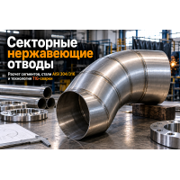 Отводы нержавеющие секторные сварные (Ду 150–800 мм): расчет секторов, стали AISI 304/316, стандарты и сварка в Казахстане