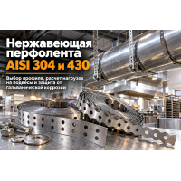 Перфолента нержавеющая монтажная AISI 304 и AISI 430: выбор типов, расчет нагрузок на подвесы и монтаж Перфолента нержавеющая монтажная AISI 304 и AISI 430: выбор типов, расчет нагрузок на подвесы и монтаж