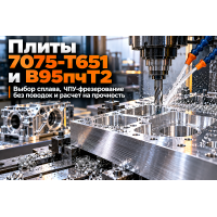 Алюминиевая плита 7075-T651 и В95пчТ2: выбор сплава, фрезерование на ЧПУ без коробления и расчет на прочность