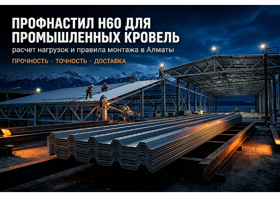 Профнастил Н60 для промышленных кровель: расчет нагрузок и правила монтажа в Алматы
