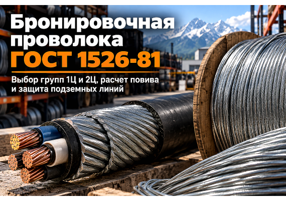 Проволока стальная оцинкованная для бронирования кабелей ГОСТ 1526-81: выбор групп 1Ц/2Ц, расчет повива и защита подземных линий в Казахстане