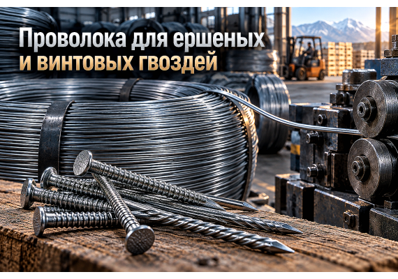 Проволока гвоздильная для ершеных и винтовых гвоздей: выбор стали, накатка профиля и расчет расхода