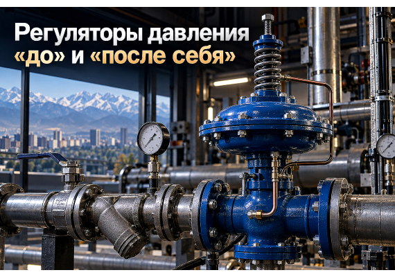 Регуляторы давления прямого действия: выбор клапанов «после себя» и «до себя», расчет Kvs и монтаж в ИТП Алматы