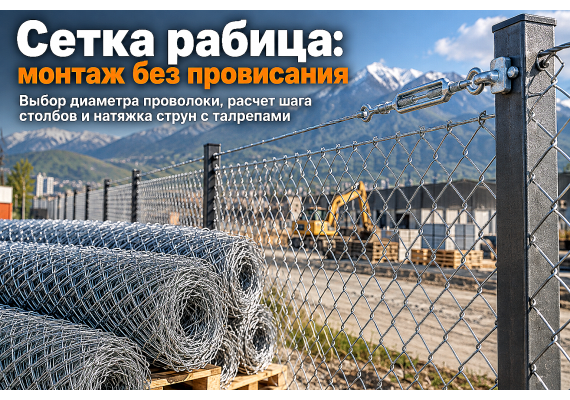 Сетка рабица оцинкованная ГОСТ 5336-80: как выбрать диаметр проволоки, натянуть без провисания и смонтировать забор в Алматы