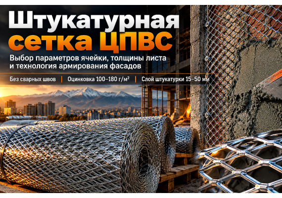 Сетка ЦПВС штукатурная: как выбрать ячейку, толщину листа и смонтировать фасад без трещин в Алматы