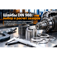 Шайбы регулировочные DIN 988: выбор толщин от 0.1 до 2.0 мм, расчет осевого люфта и сборка редукторов