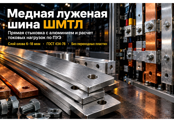 Шина медная луженая ШМТЛ: выбор толщины покрытия, расчет токовых нагрузок и соединение с алюминием