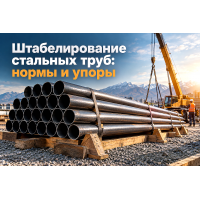 Штабелирование и складирование стальных труб на объекте: расчет высоты штабелей, упоры против раскатывания и безопасность в Казахстане