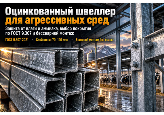 Швеллер оцинкованный для автомоек, складов удобрений и ферм: выбор покрытия, расчет и бессварной монтаж