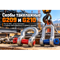 Скобы такелажные G209 и G210: выбор грузоподъемности WLL, углы строповки и правила безопасности