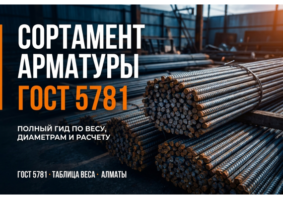 Сортамент арматуры по ГОСТ 5781: диаметры, вес и длина прутков