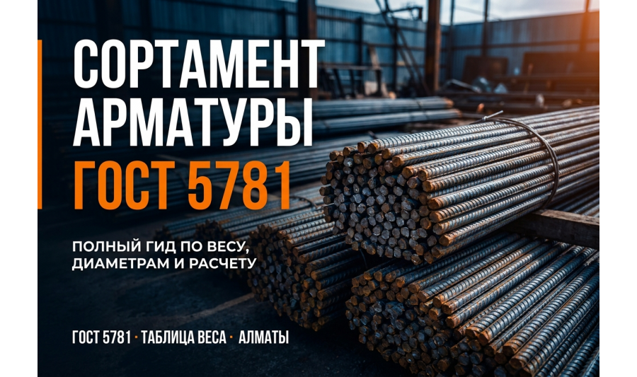 Сортамент арматуры по ГОСТ 5781: вес, диаметры и нормы