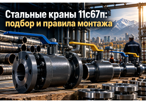 Стальные шаровые краны 11с67п (фланцевые и под приварку): выбор прохода, стали 20 и 09Г2С, замена задвижек и монтаж в Алматы