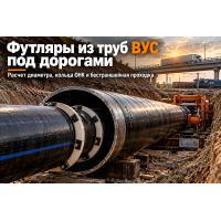 Трубы ВУС для футляров под дорогами и ж/д путями: выбор изоляции, колец ОНК и бестраншейный монтаж