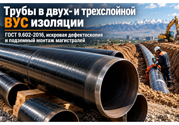 Трубы в ВУС изоляции: двухслойная и трехслойная защита, ГОСТ 9.602-2016 и монтаж в грунтах Казахстана
