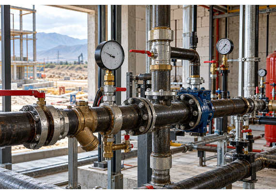Водогазопроводные трубы ГОСТ 3262-75 для узлов гидропневматической промывки и опрессовки отопления: расчет скоростей смеси, Ду 25–50 и сдача теплосетям в Алматы