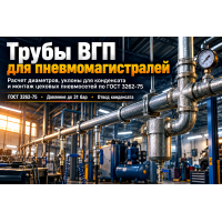 Водогазопроводные трубы ГОСТ 3262-75 для пневмомагистралей и сжатого воздуха: расчет диаметров, уклоны для конденсата и монтаж цеховых сетей