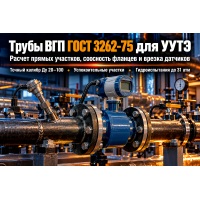 Водогазопроводные трубы ГОСТ 3262-75 для узлов учета тепла (УУТЭ): расчет прямых участков, врезка термогильз и монтаж расходомеров