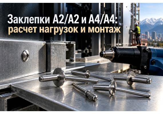 Заклепки вытяжные нержавеющие А2/А2 и А4/А4: расчет нагрузок, выбор бортика и монтаж в Казахстане
