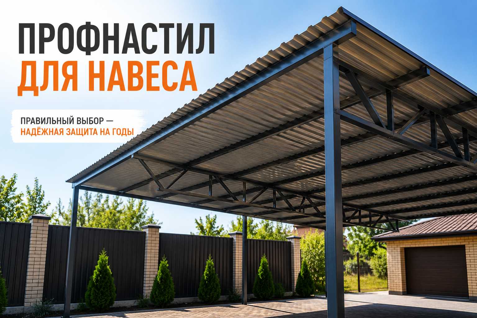 Профнастил для навеса: как выбрать лист, каркас и крепёж