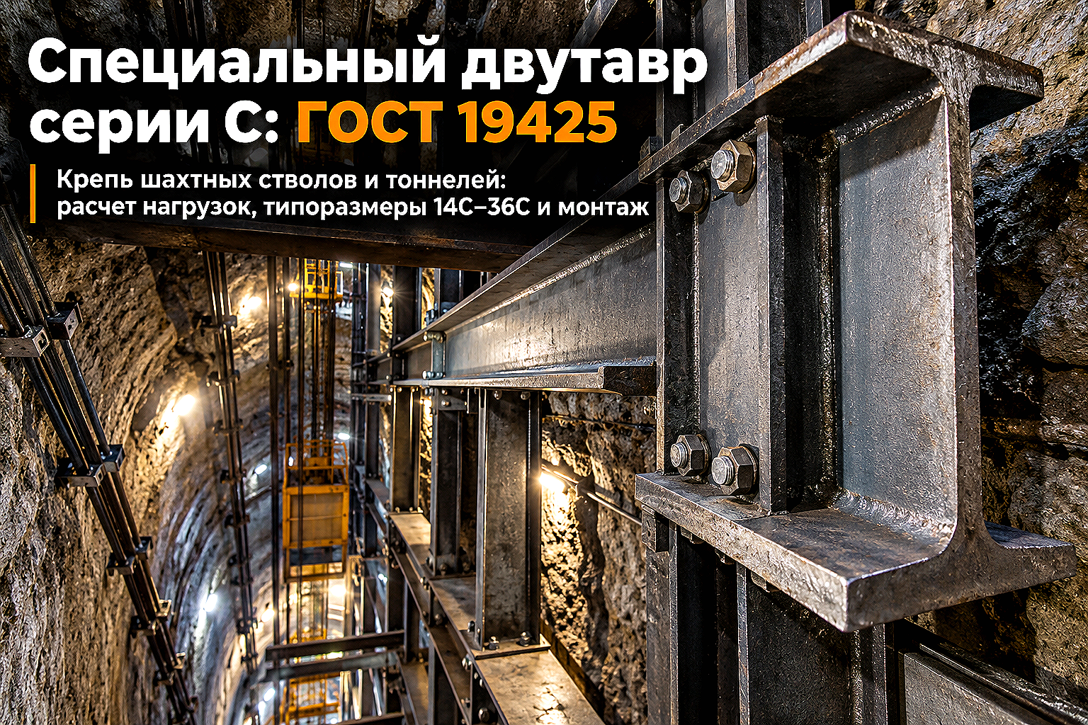Двутавр специальный серии С по ГОСТ 19425-74: выбор типоразмера, расчет нагрузок и монтаж шахтной крепи