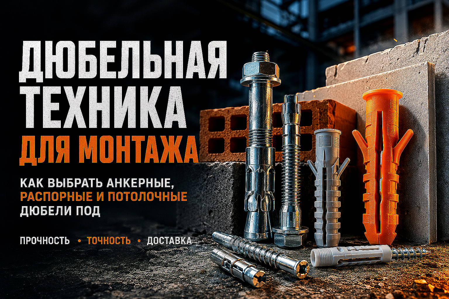 Дюбельная техника: выбор анкерных, распорных и потолочных дюбелей под разные основания