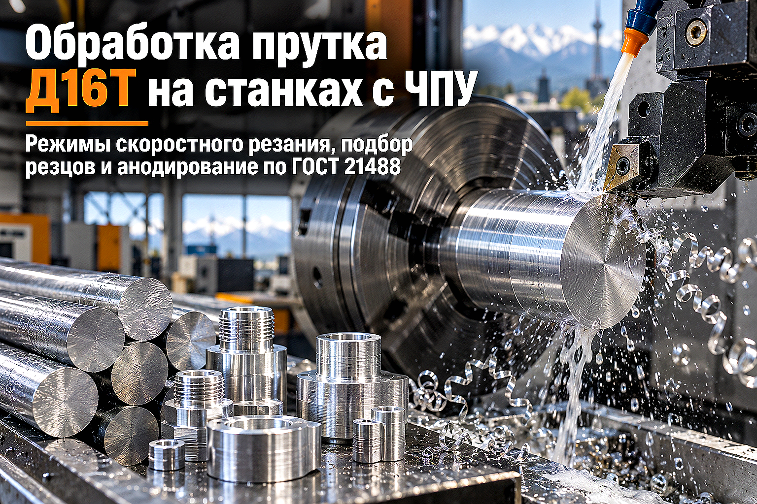 Дюралюминиевый пруток Д16Т для обработки на ЧПУ: выбор режимов, геометрия резцов и защита деталей