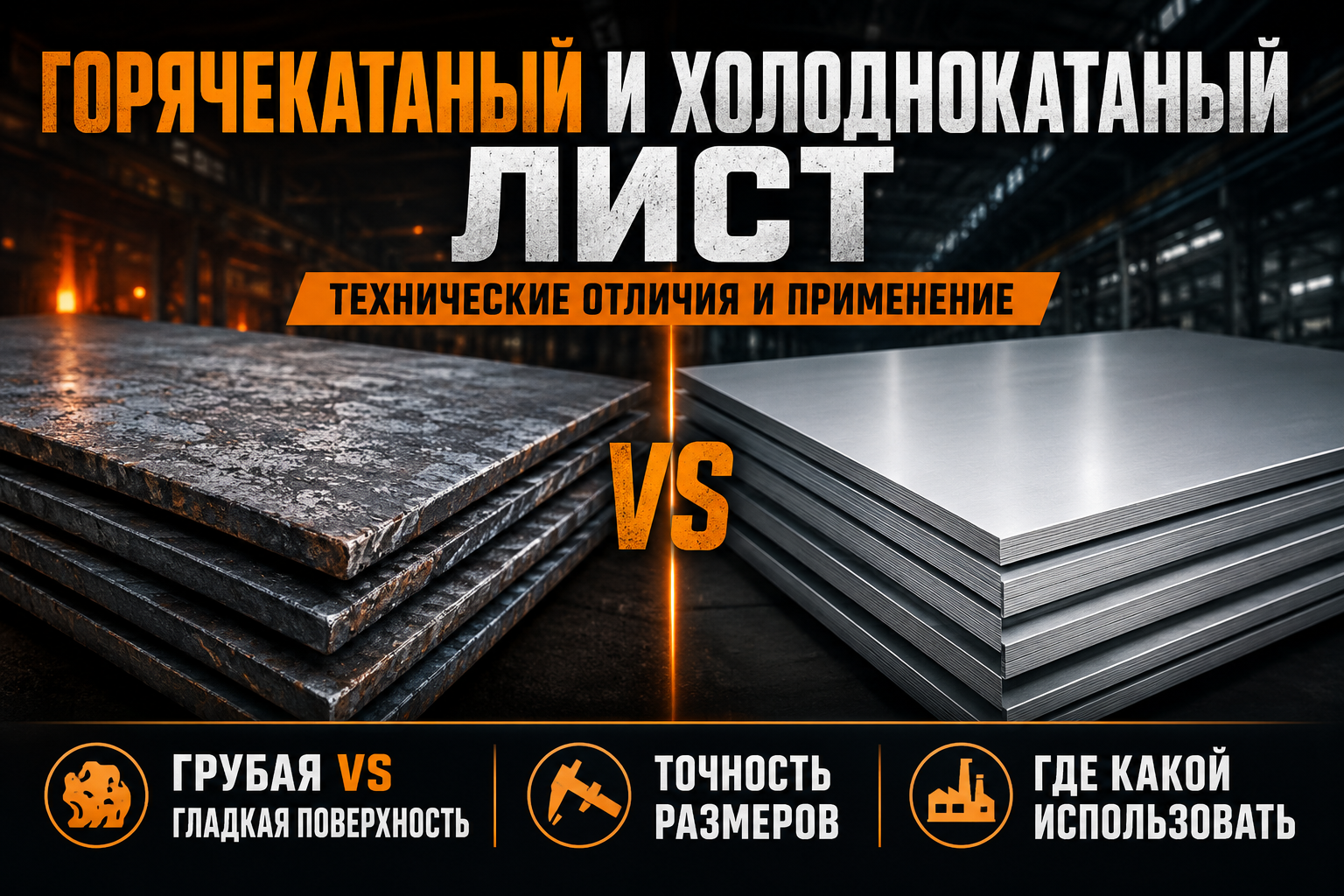 Технические отличия горячекатаного и холоднокатаного листа