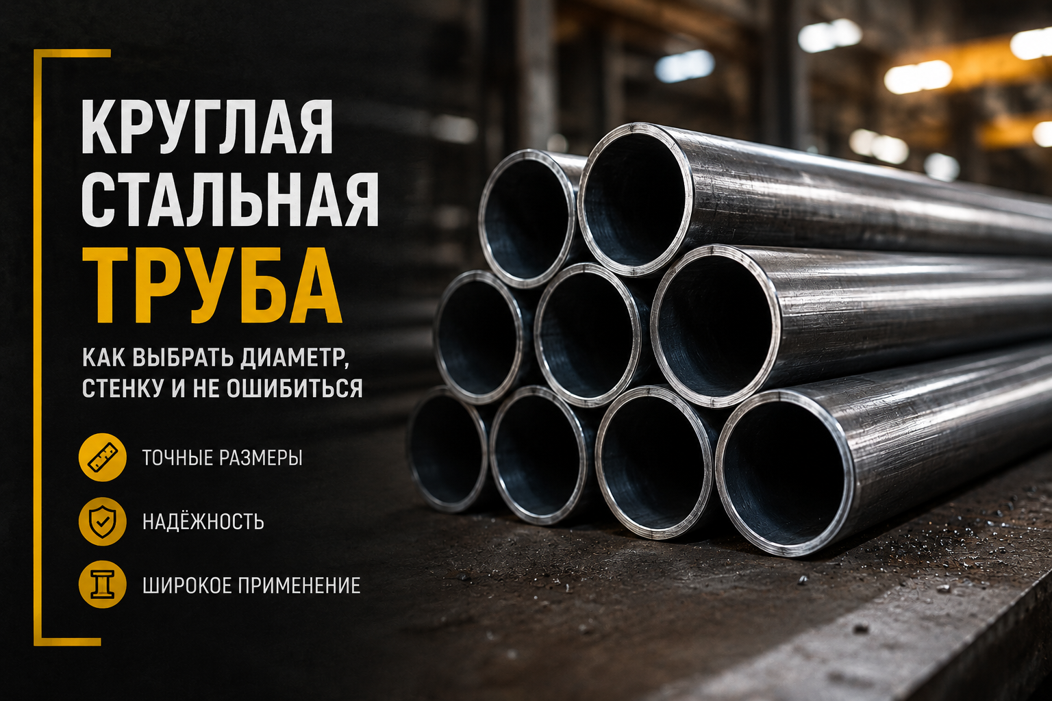 Круглая стальная труба: как выбрать под стойки, ограждения и инженерные задачи