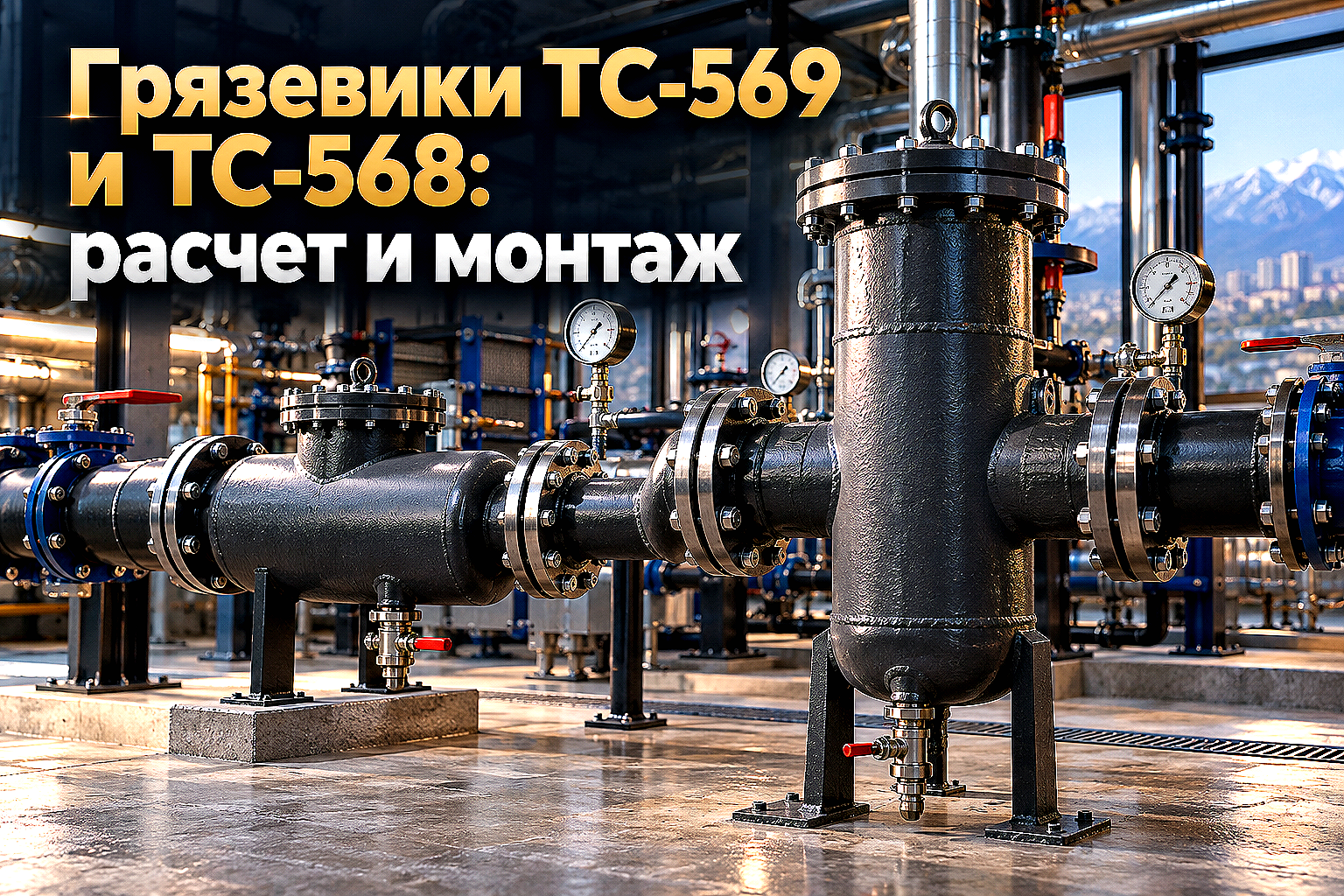 Грязевики абонентские вертикальные ТС-569 и горизонтальные ТС-568: выбор Ду 40–200, расчет сопротивления и монтаж в ИТП