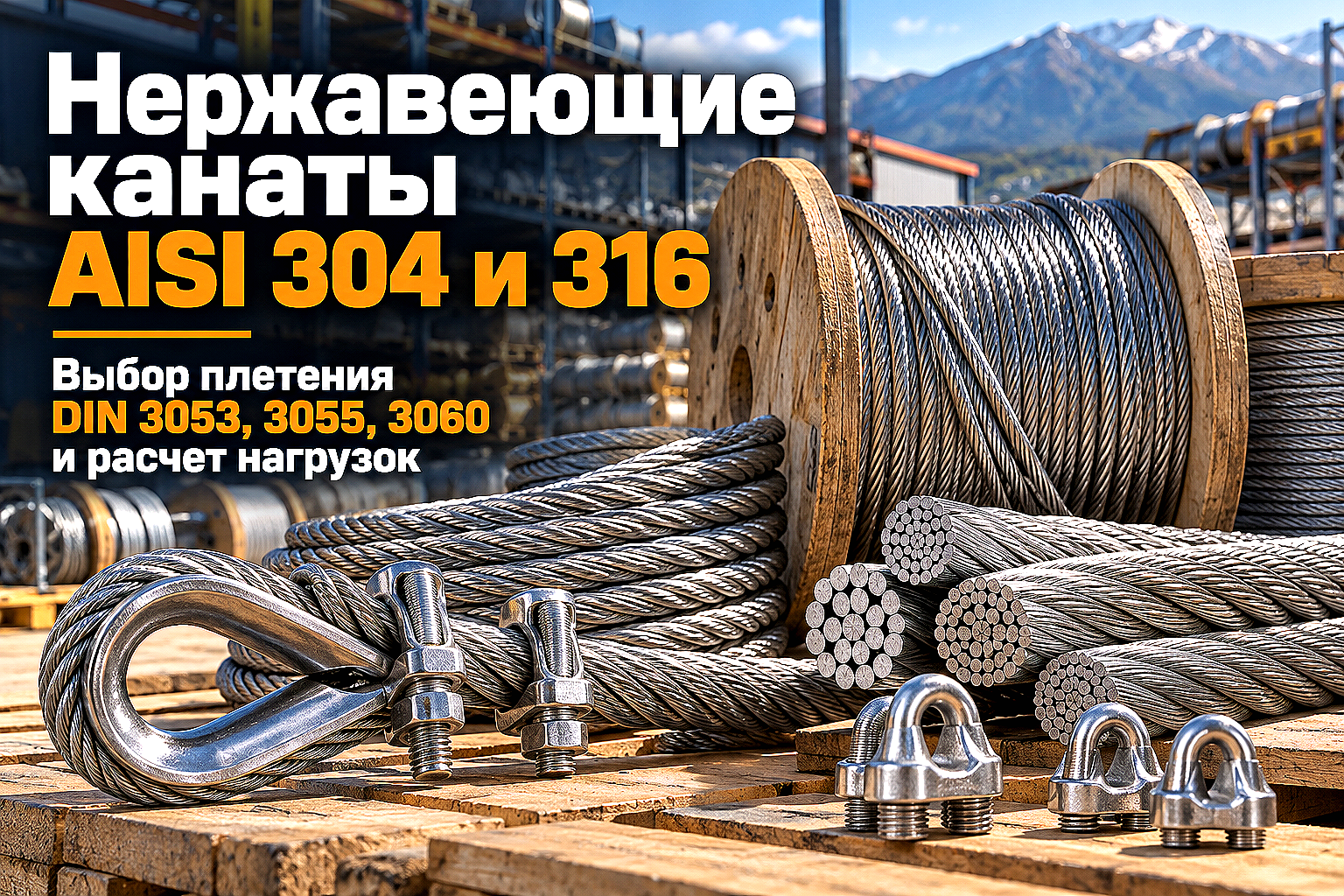 Канат нержавеющий AISI 304 и AISI 316: выбор плетения, расчет нагрузок на разрыв и монтаж такелажа