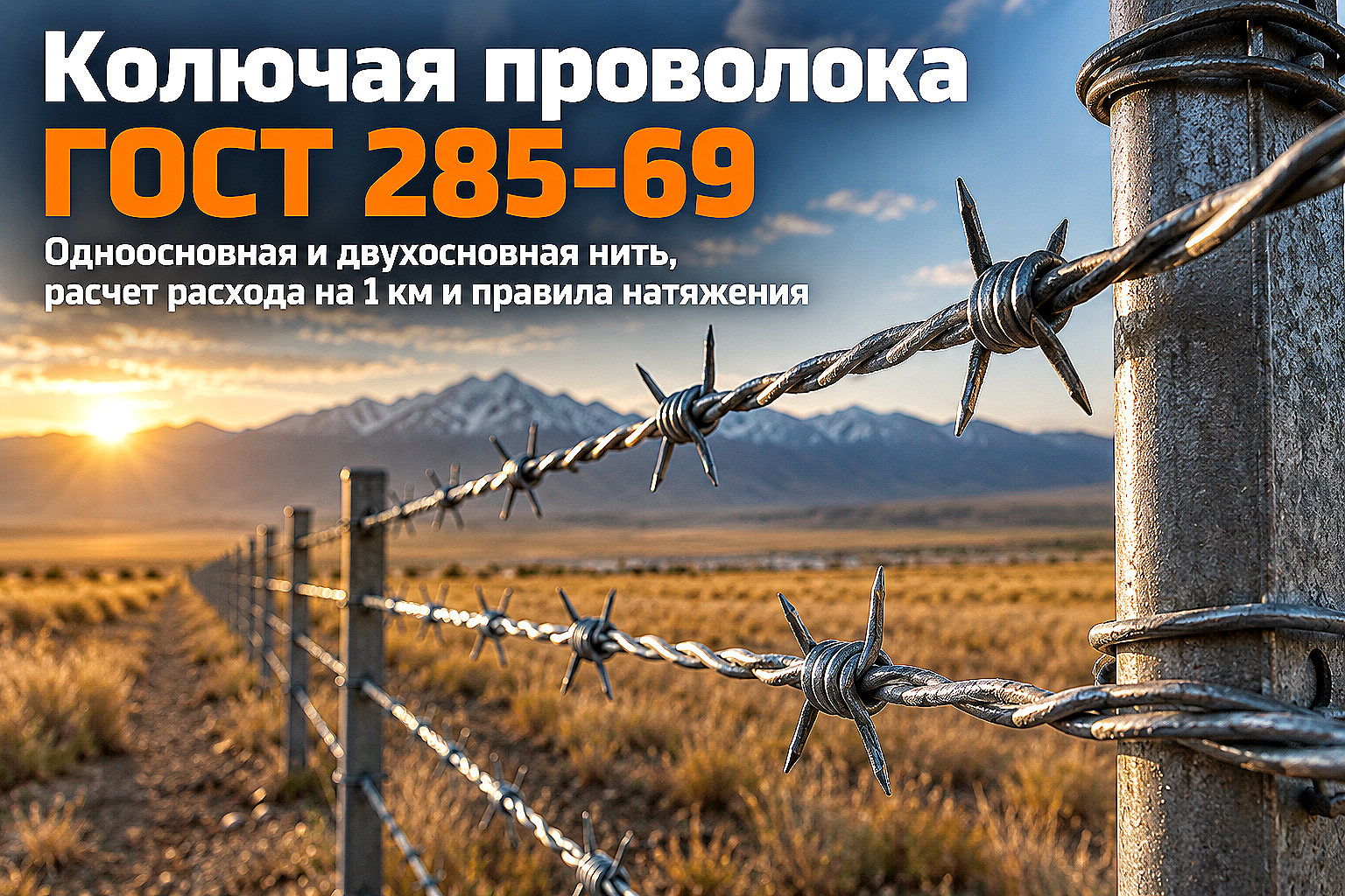 Колючая проволока ГОСТ 285-69: выбор одноосновной и двухосновной нити, расчет метража и правила натяжения