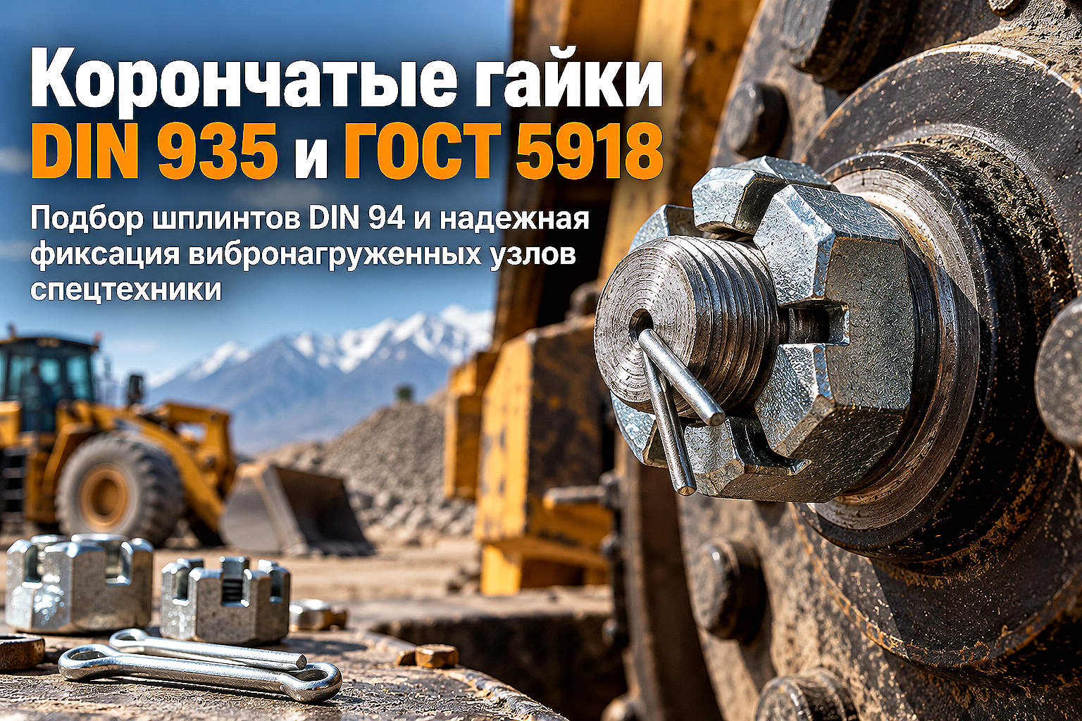 Корончатые и прорезные гайки ГОСТ 5918-73 и DIN 935: выбор классов прочности, подбор шплинтов и фиксация подвижных узлов
