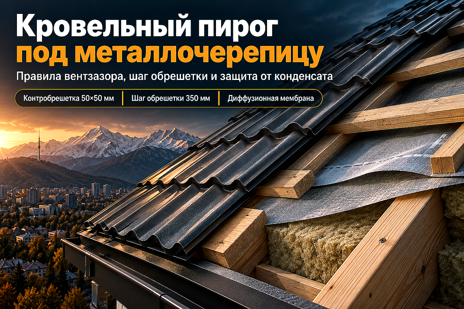 Кровельный пирог под металлочерепицу: вентзазор, контробрешетка, шаг обрешетки и защита от конденсата