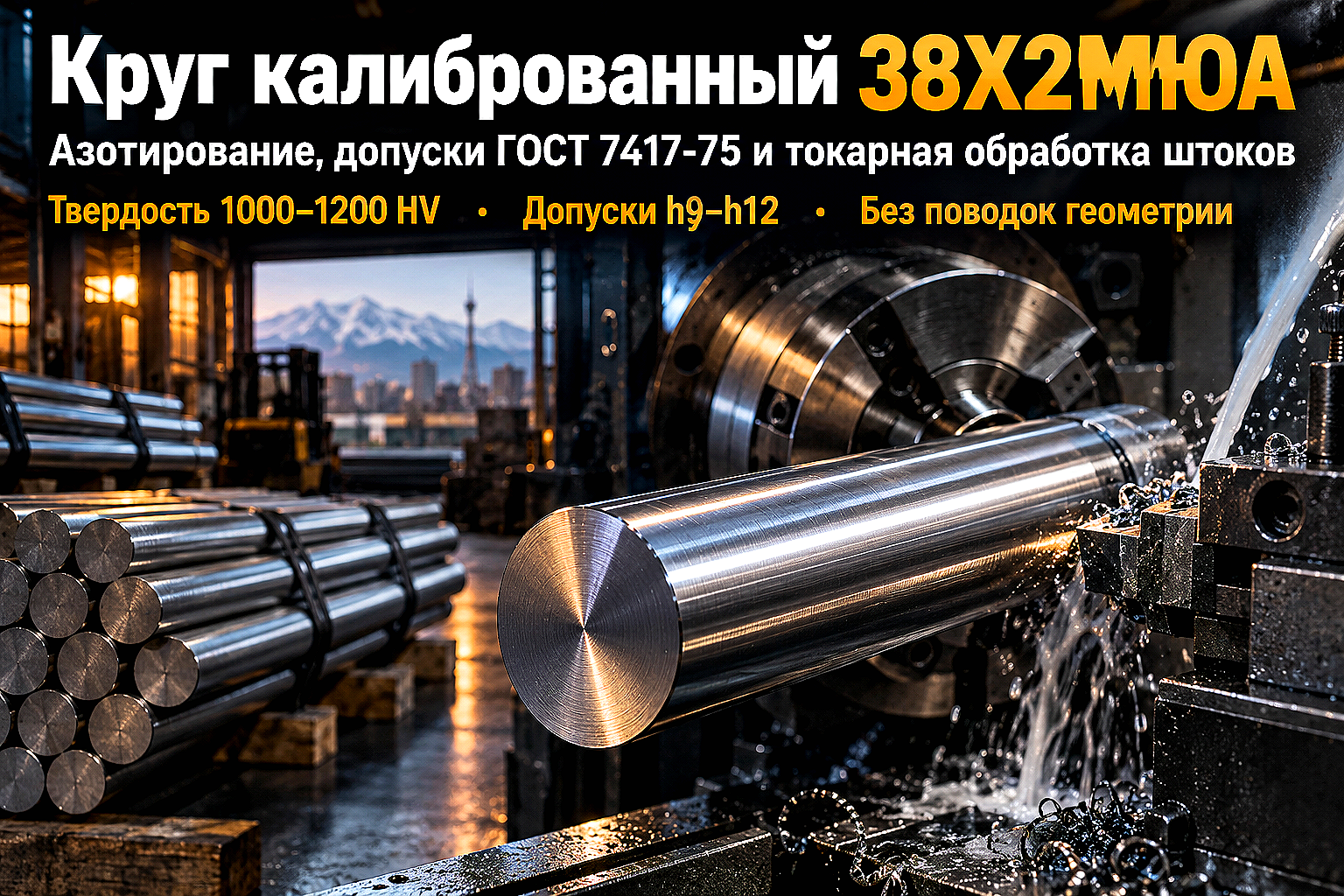 Круг калиброванный 38Х2МЮА: азотирование, выбор квалитетов точности и токарная обработка штоков и плунжеров