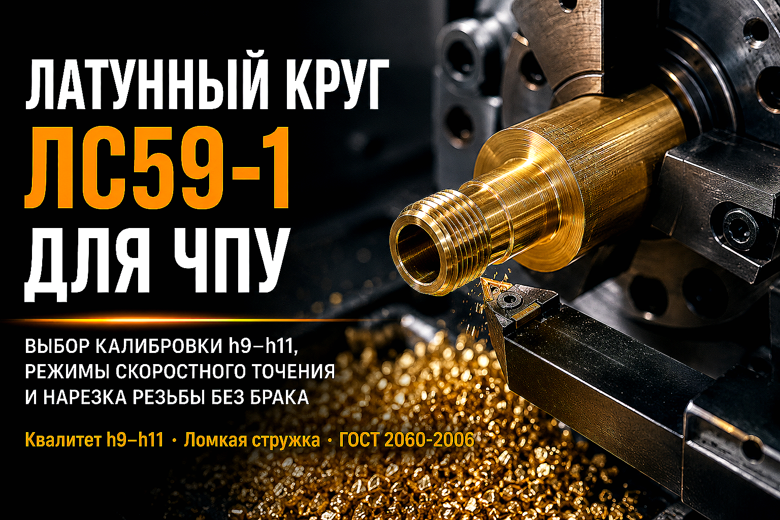 Латунный круг ЛС59-1 для скоростной обработки на ЧПУ: выбор калибровки, режимы резания и нарезка резьбы
