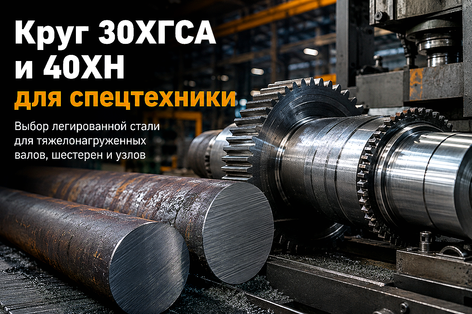 Круг горячекатаный 30ХГСА и 40ХН: выбор легированной стали для валов, осей и шестерен спецтехники