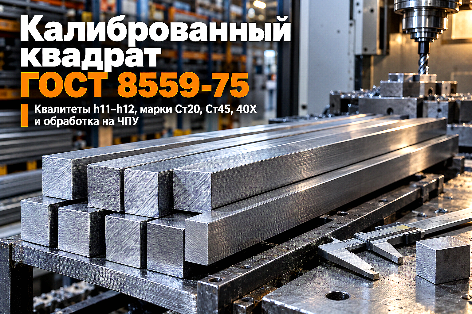 Калиброванный стальной квадрат ГОСТ 8559-75: выбор квалитета точности, марок стали Ст20, Ст45, 40Х и обработка на ЧПУ