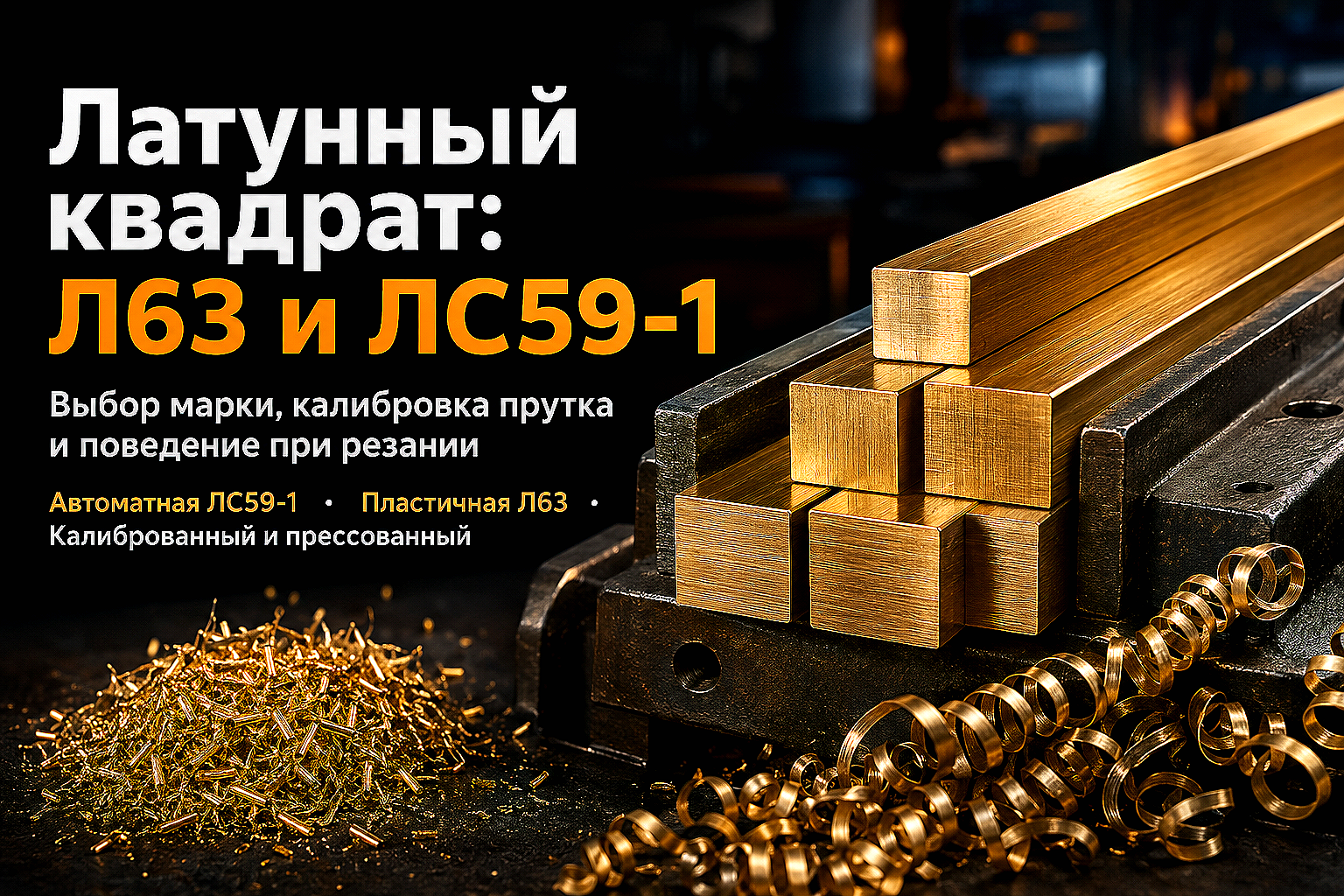 Квадрат латунный Л63 и ЛС59-1: свойства, выбор марки сплава и фрезерование деталей