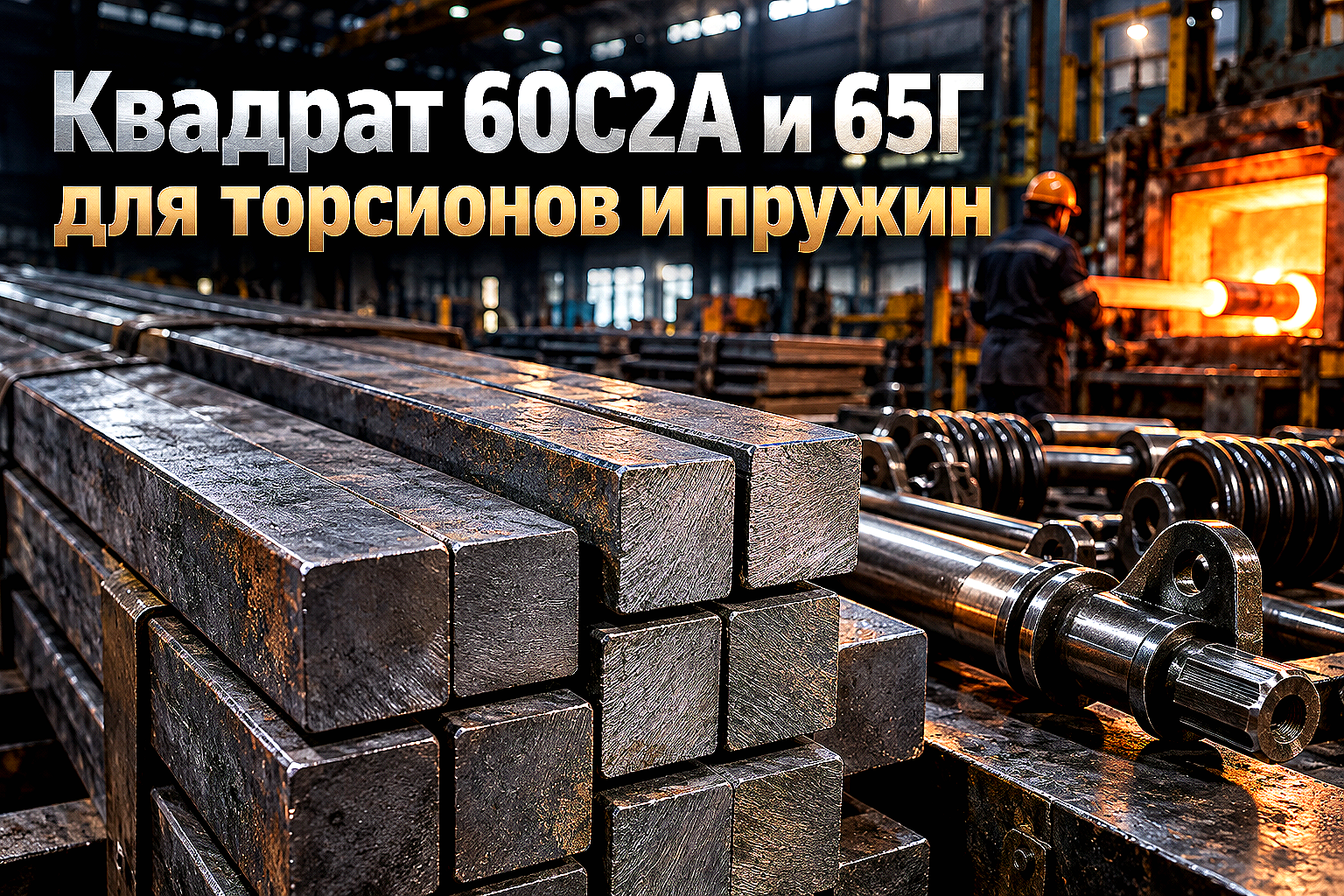 Квадрат стальной рессорно-пружинный 60С2А и 65Г: выбор проката, термообработка и применение для торсионов и пружин