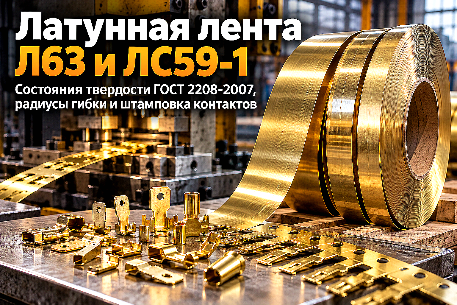 Лента латунная Л63 и ЛС59-1: выбор состояний твердости, штамповка контактов и расчет радиусов гибки