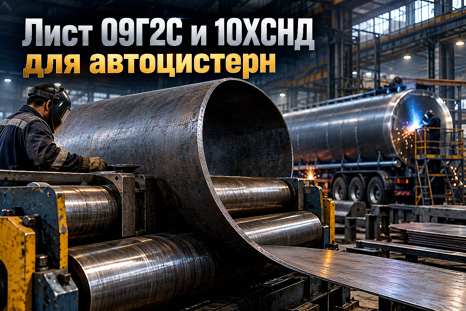 Лист горячекатаный для автоцистерн, бензовозов и битумовозов: выбор стали 09Г2С, расчет толщины и вальцовка