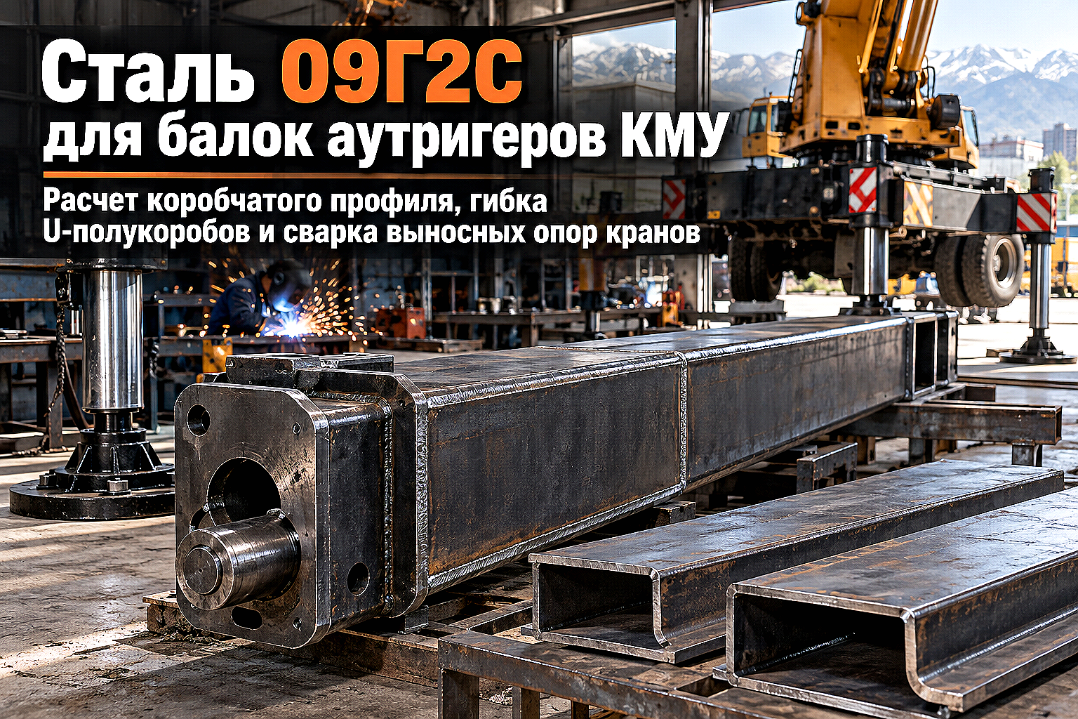 Лист горячекатаный для балок аутригеров автокранов и КМУ: выбор стали 09Г2С, расчет коробчатого профиля и сварка