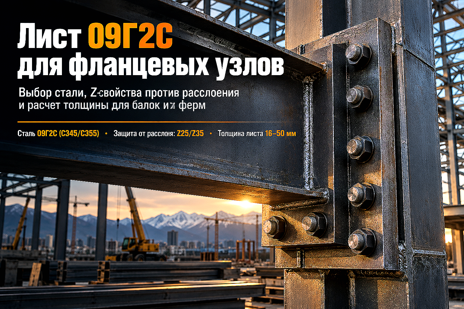 Лист горячекатаный для фланцевых соединений балок и ферм: выбор стали 09Г2С, расчет толщины и защита от расслоения