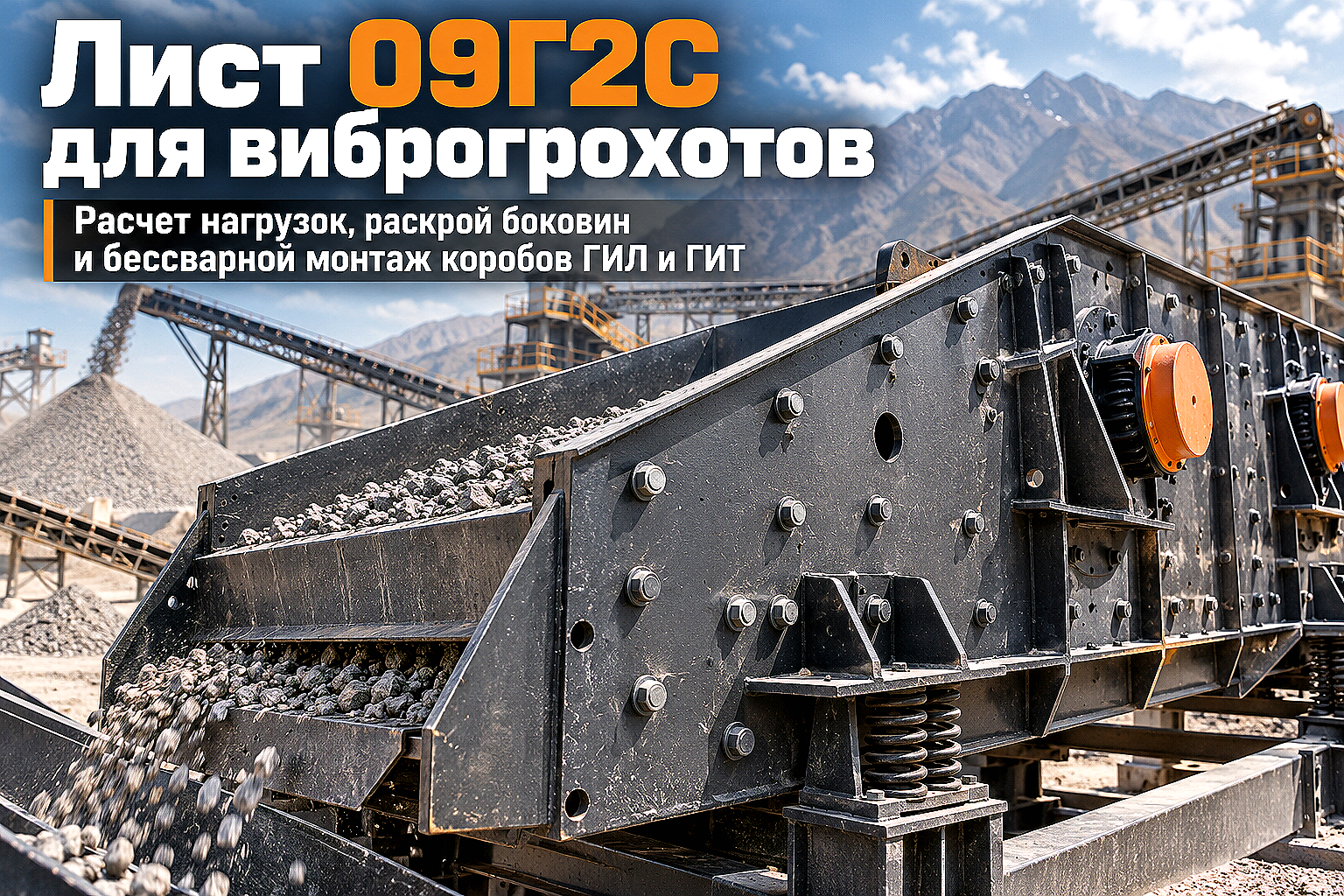 Лист горячекатаный для коробов вибрационных грохотов: выбор стали 09Г2С, расчет виброусталости и раскрой